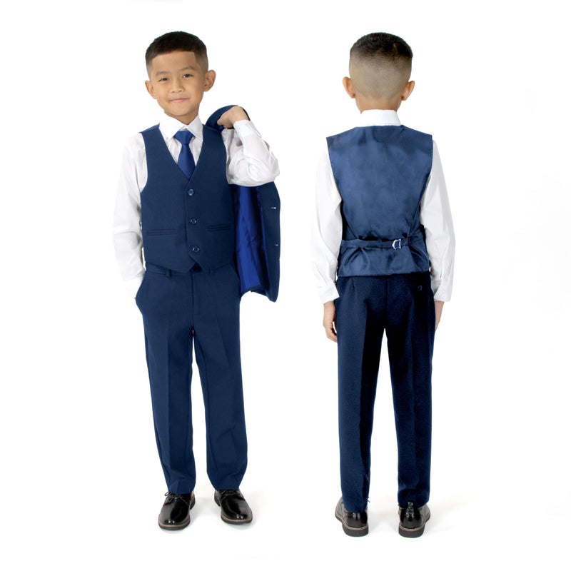 Spring Notion Big Boys' Modern Fit Blue Suit Set 07 - Image 3